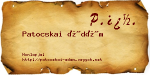Patocskai Ádám névjegykártya