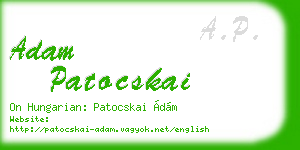 adam patocskai business card